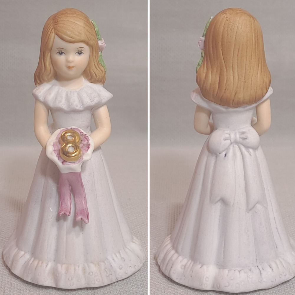 Vintage Enesco Growing Up Birthday Girls Age 8 1982 Decorative Figurine